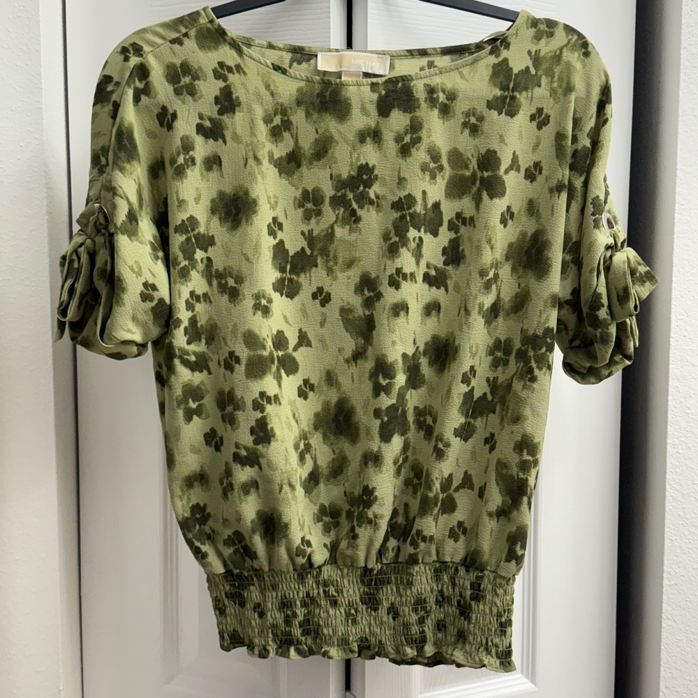 Michael Kors Olive Floral Blouse